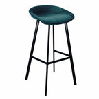 Velvet Bar Stool - Blue