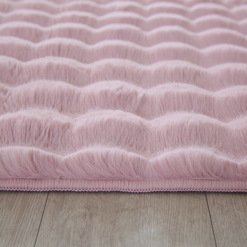 Soft high-pile floor rug - Ambrey 3D Pink
