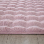 Soft high-pile floor rug - Ambrey 3D Pink