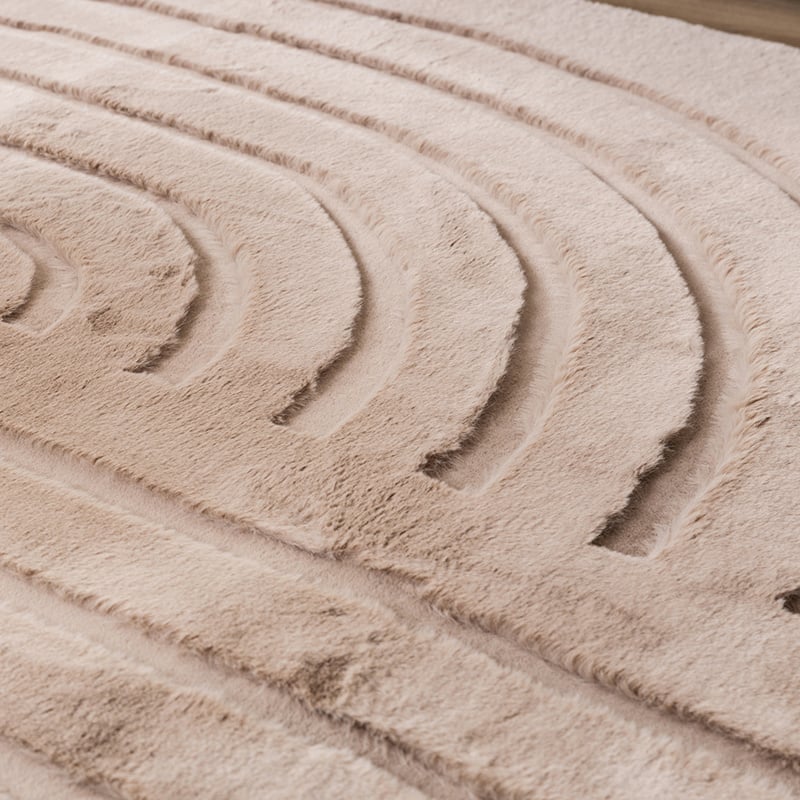 Soft High Pile Rug - Carvy Curves Taupe