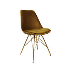 Velvet Chair Gold - Gold Frame