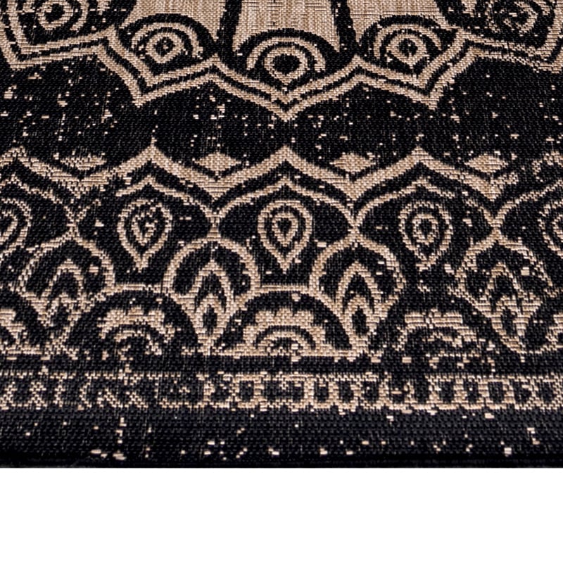 Vintage outdoor rug - Sunara Mandala Black