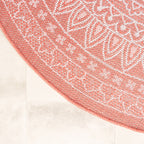 Round Outdoor Rug - Summer Azteca Pink