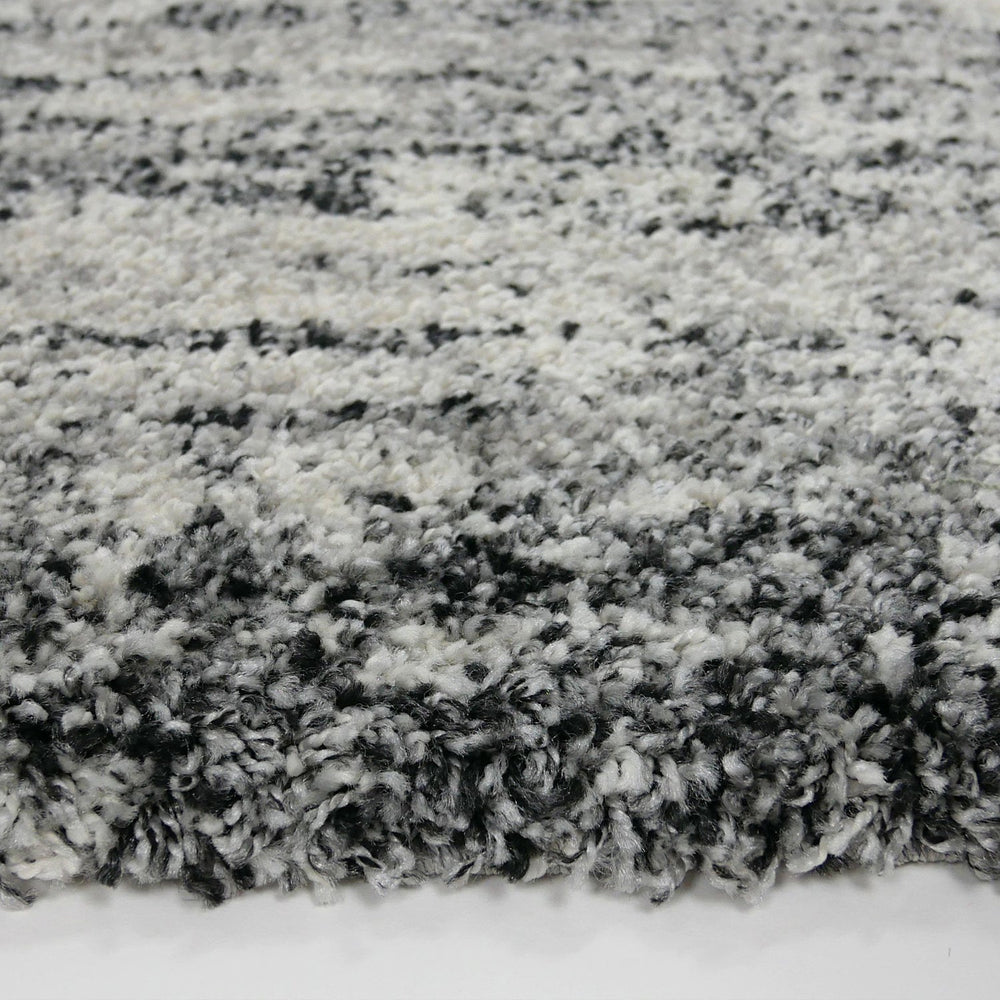High Pile Floor Rug - Malta Black/Mottled 6258