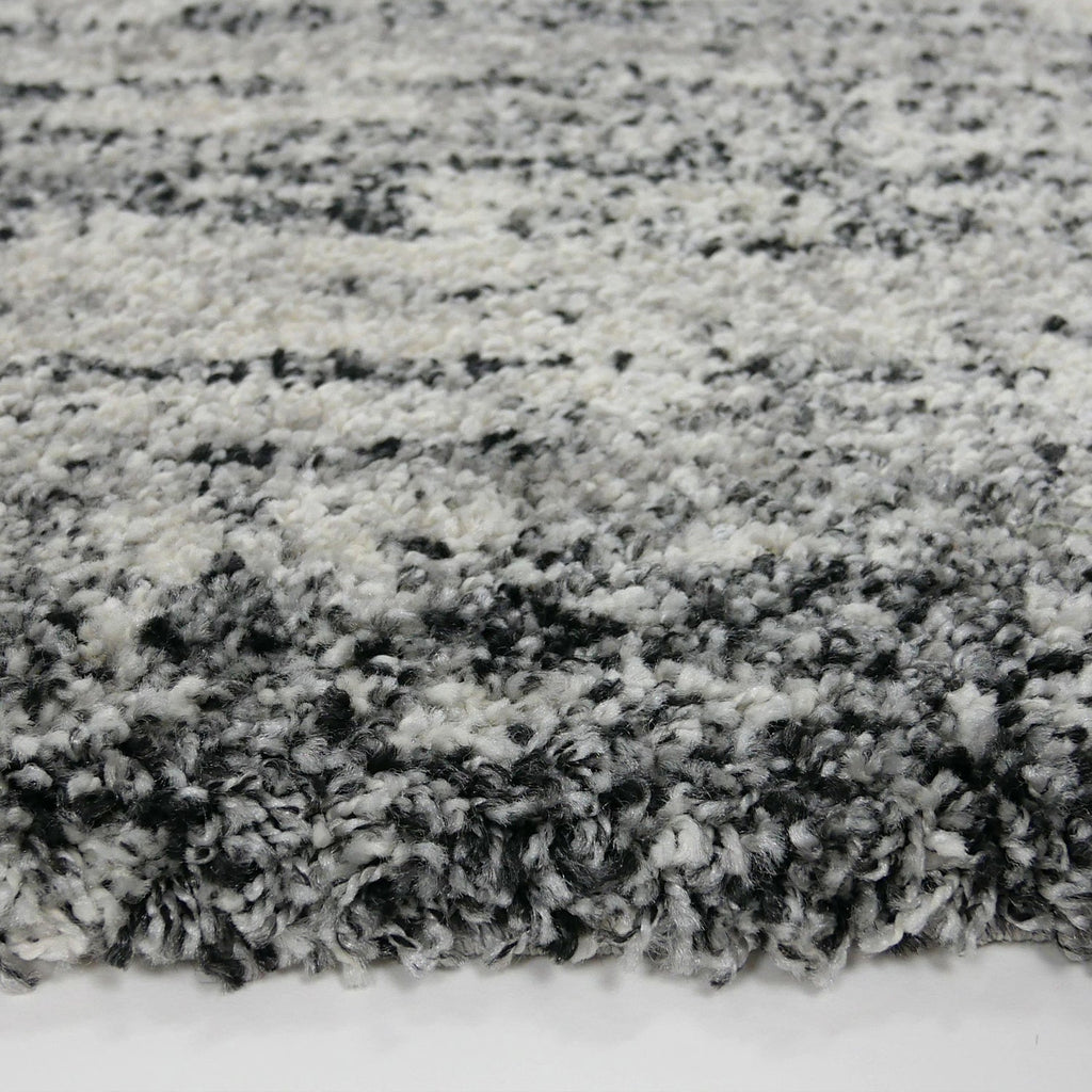 High Pile Floor Rug - Malta Black/Mottled 6258