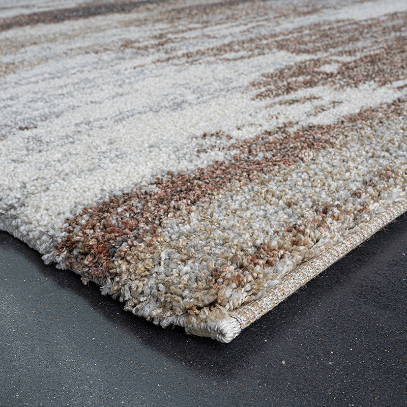 High-pile floor rug - Modesto Brown/Grey 6787
