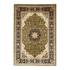 Persian Rug - Rezah Medallion Olive Green
