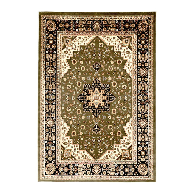 Persian Rug - Rezah Medallion Olive Green
