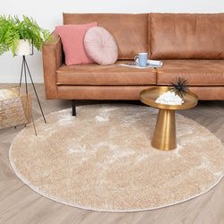 Round High Pile Rug - Glazy Cream