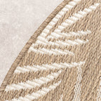 Round Outdoor Rug - Malta Leaves Natural