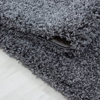 Round high-pile floor rug - Sade Grey