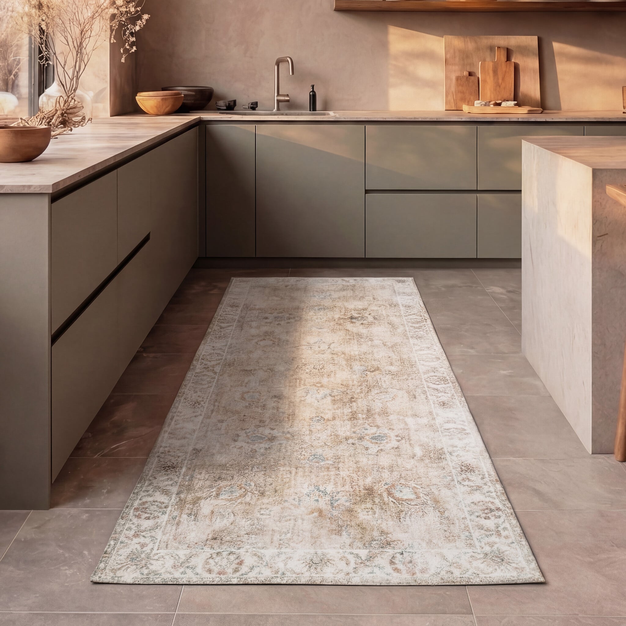 Washable Runner - Domingo Oriental Beige