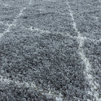 Round Berber Rug - Agadir Lines Grey/Cream