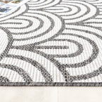 Round Outdoor Rug - Summer Arch Grey