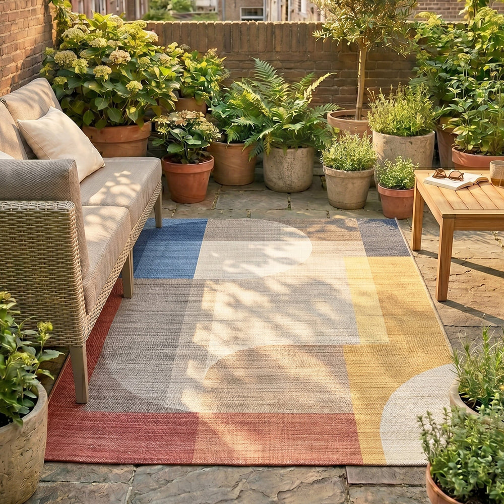 Abstract Outdoor Rug - Groovy Shapes Multicolour