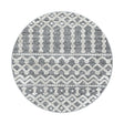 Round Scandinavian Floor Rug - Pitea Knot Grey/Cream
