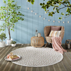 Round outdoor rug - Piatto Argento Silver/White