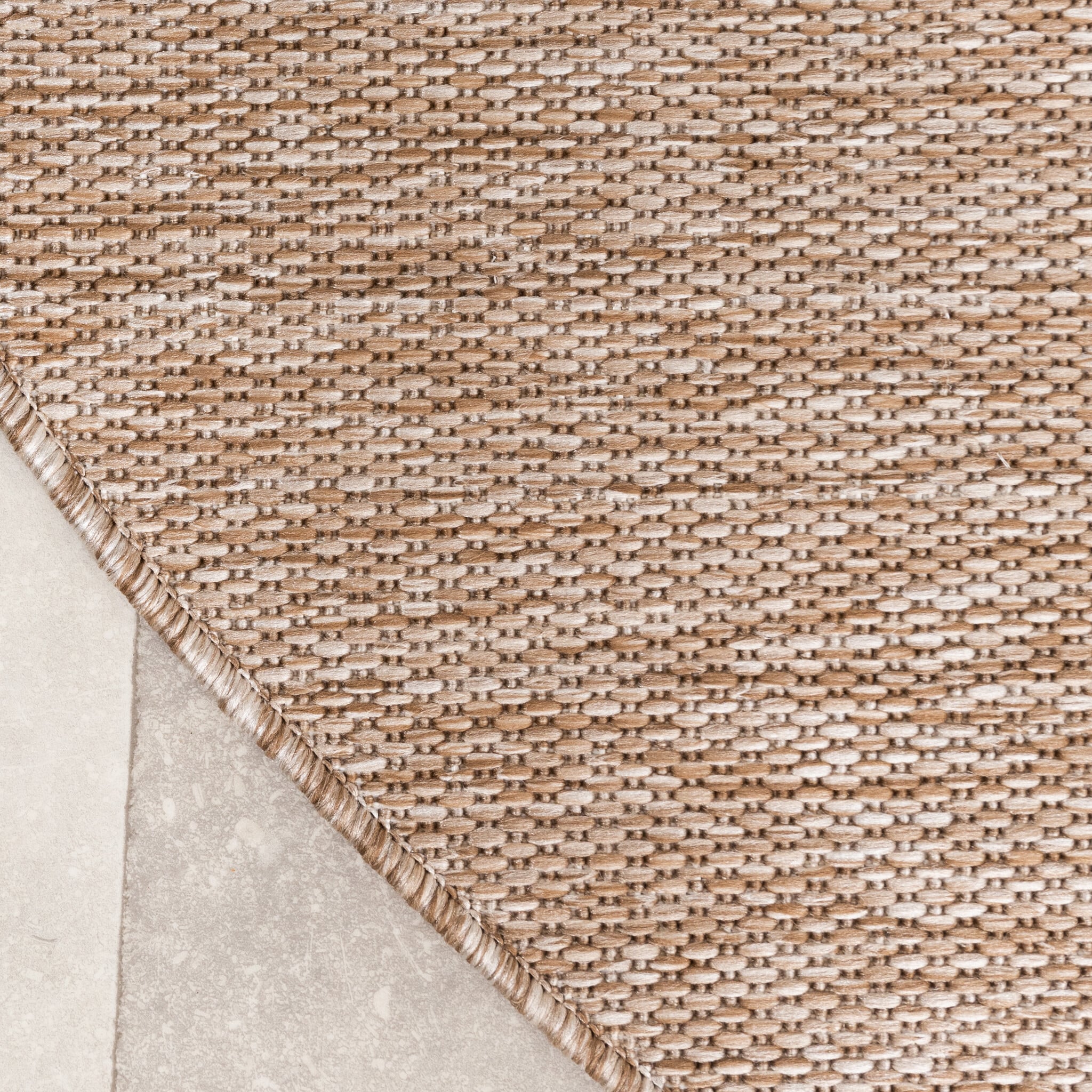 Round Indoor & Outdoor Rug - Sierra Curves Beige/Cream
