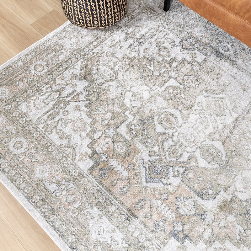 Washable Rug - Nova Aztec Olive Green