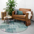Round Patchwork Rug - Dreams Mint