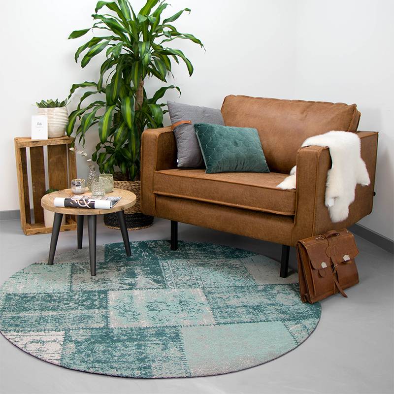 Round Patchwork Rug - Dreams Mint