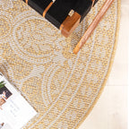 Round Outdoor Rug - Summer Oriental Yellow