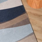Geometric Rug – Swing Waves Blue/Brown