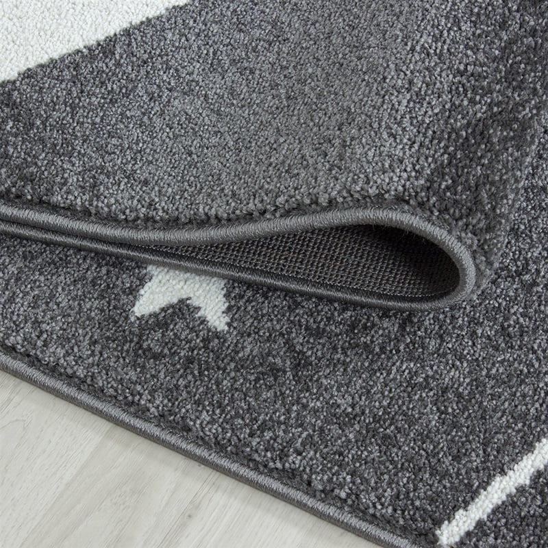 Children's Floor Rug - Anna Stars Grey