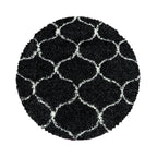 Round Berber Floor Rug - Agadir Circle Anthracite/Cream