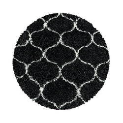 Round Berber Floor Rug - Agadir Circle Anthracite/Cream