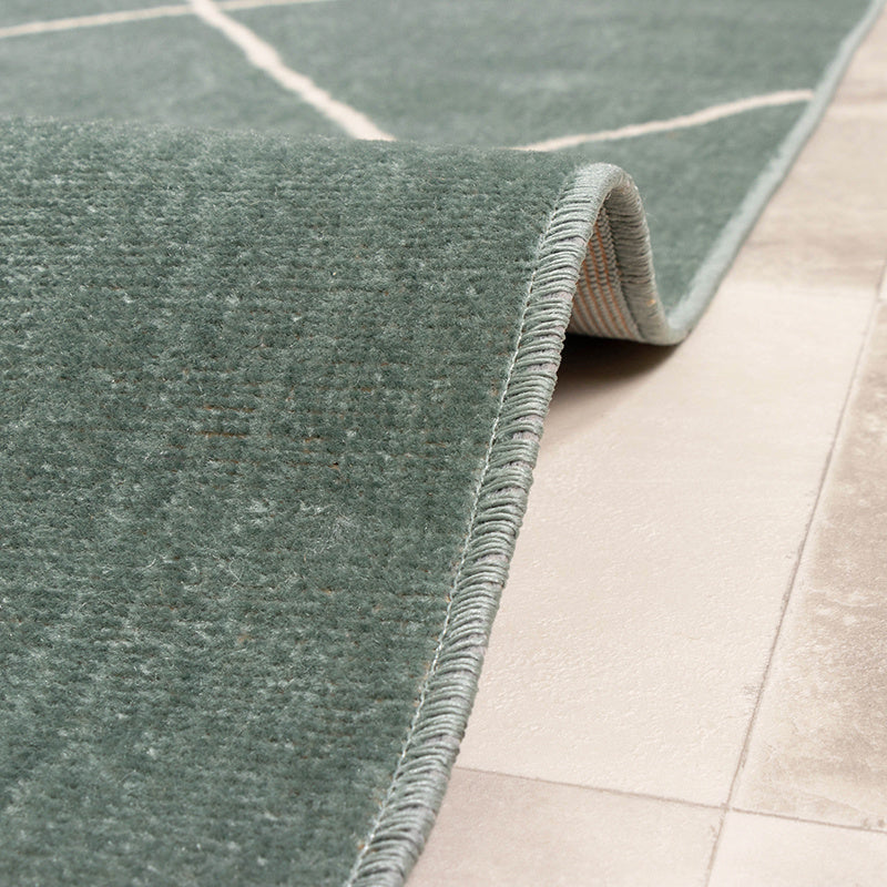 Scandinavian Outdoor Rug - Odin Lines Green