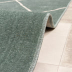 Scandinavian Outdoor Rug - Odin Lines Green