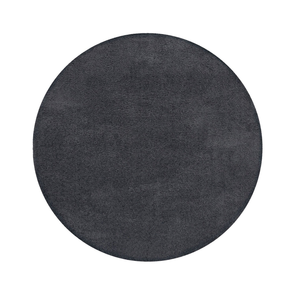 Round shaggy floor rug - Farenzo Grey