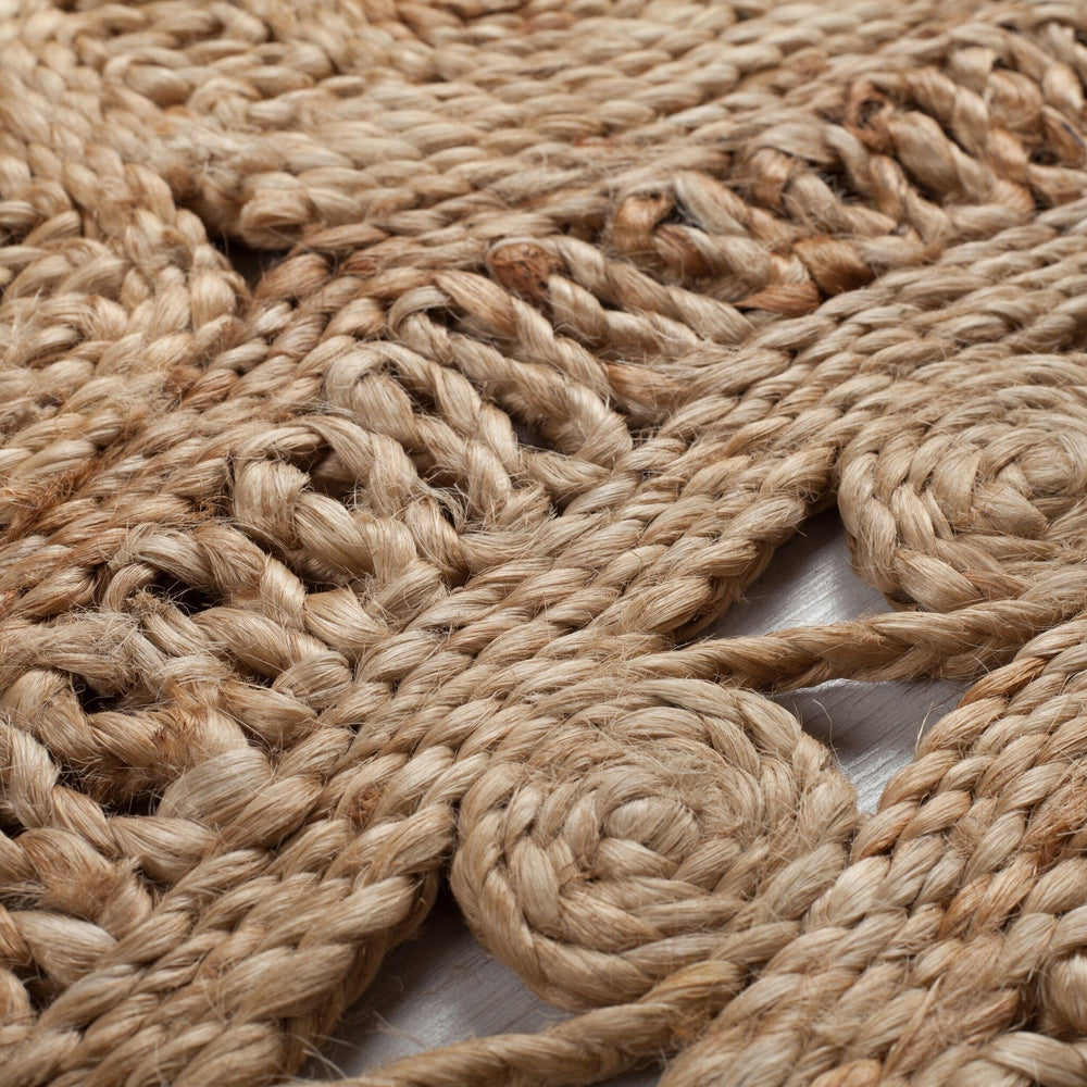 Round jute floor rug - Eduno Natural