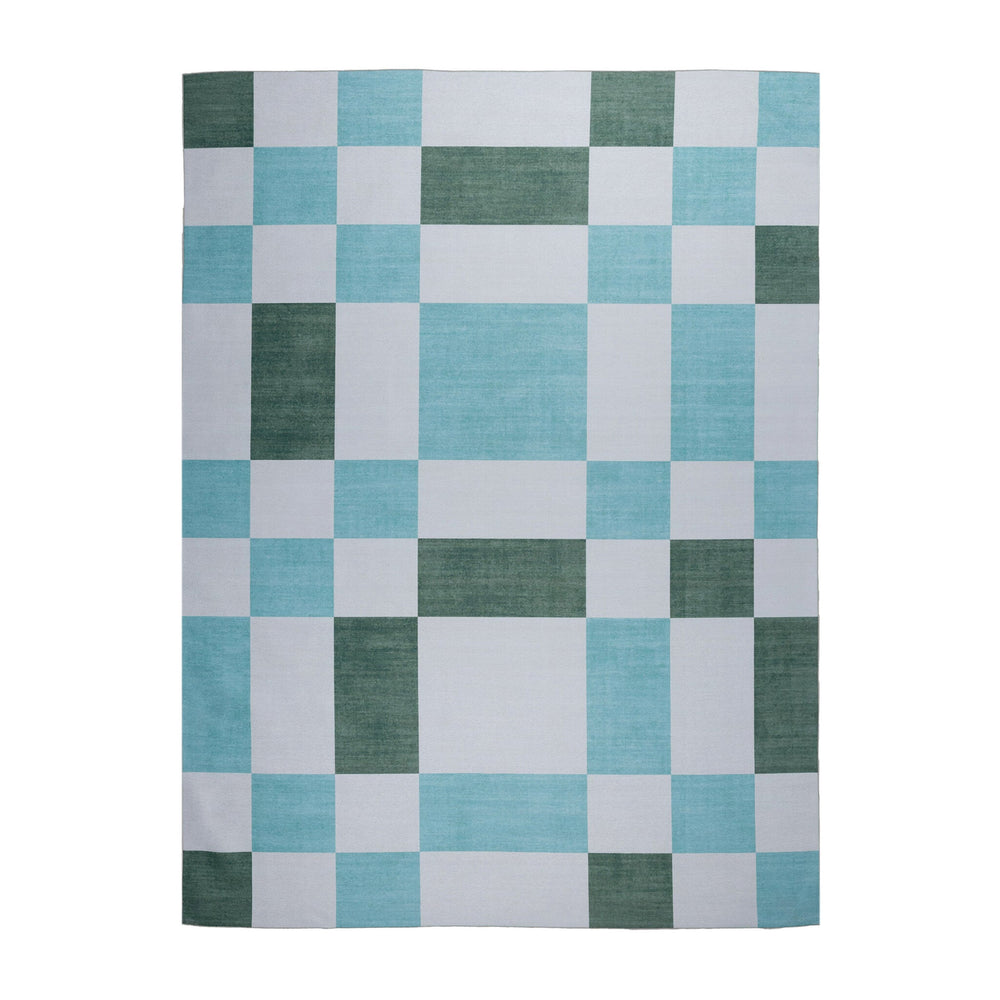 Retro Indoor Outdoor Rug - Pop Cubes Green