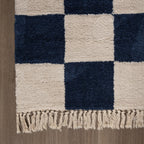 Checkerboard Rug - Blox Fringe Blue