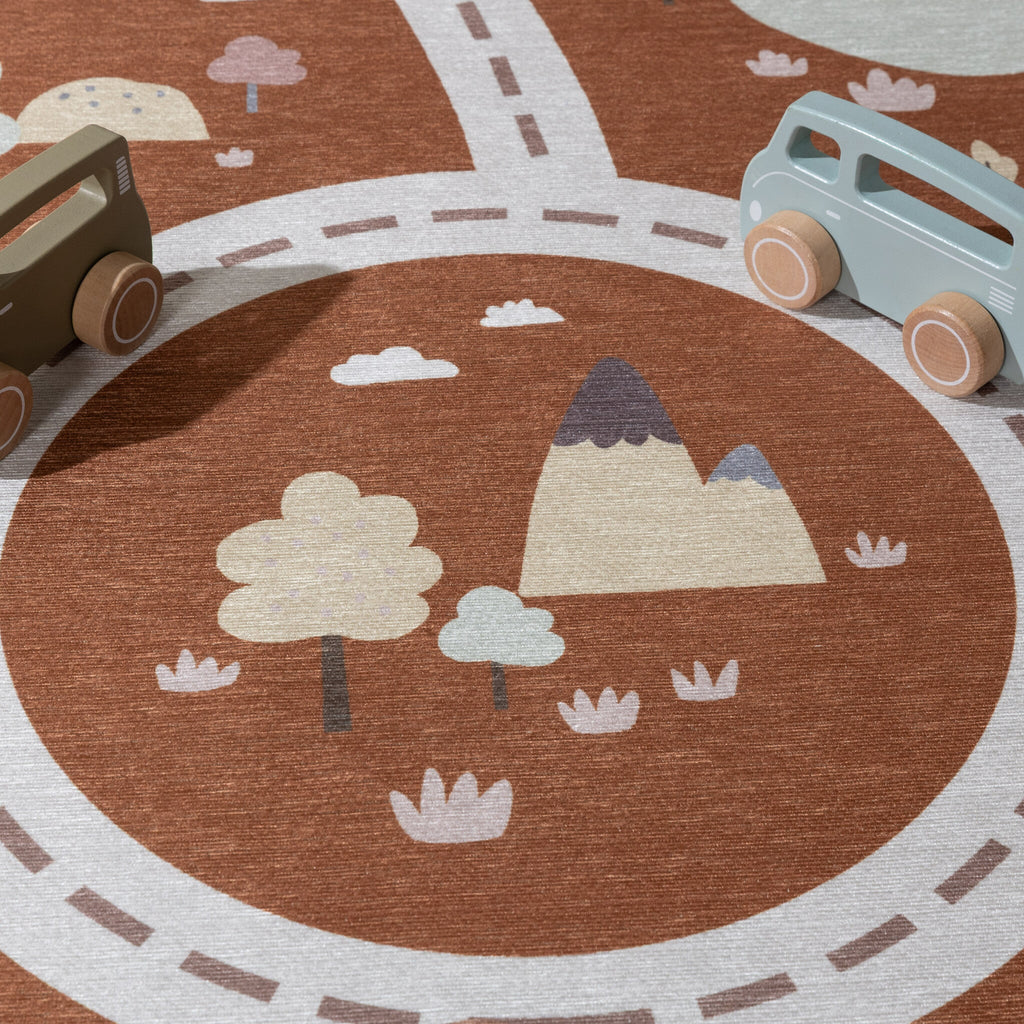 Round Play Rug Car - Rocky Ride Terra