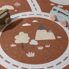 Round Play Rug Car - Rocky Ride Terra
