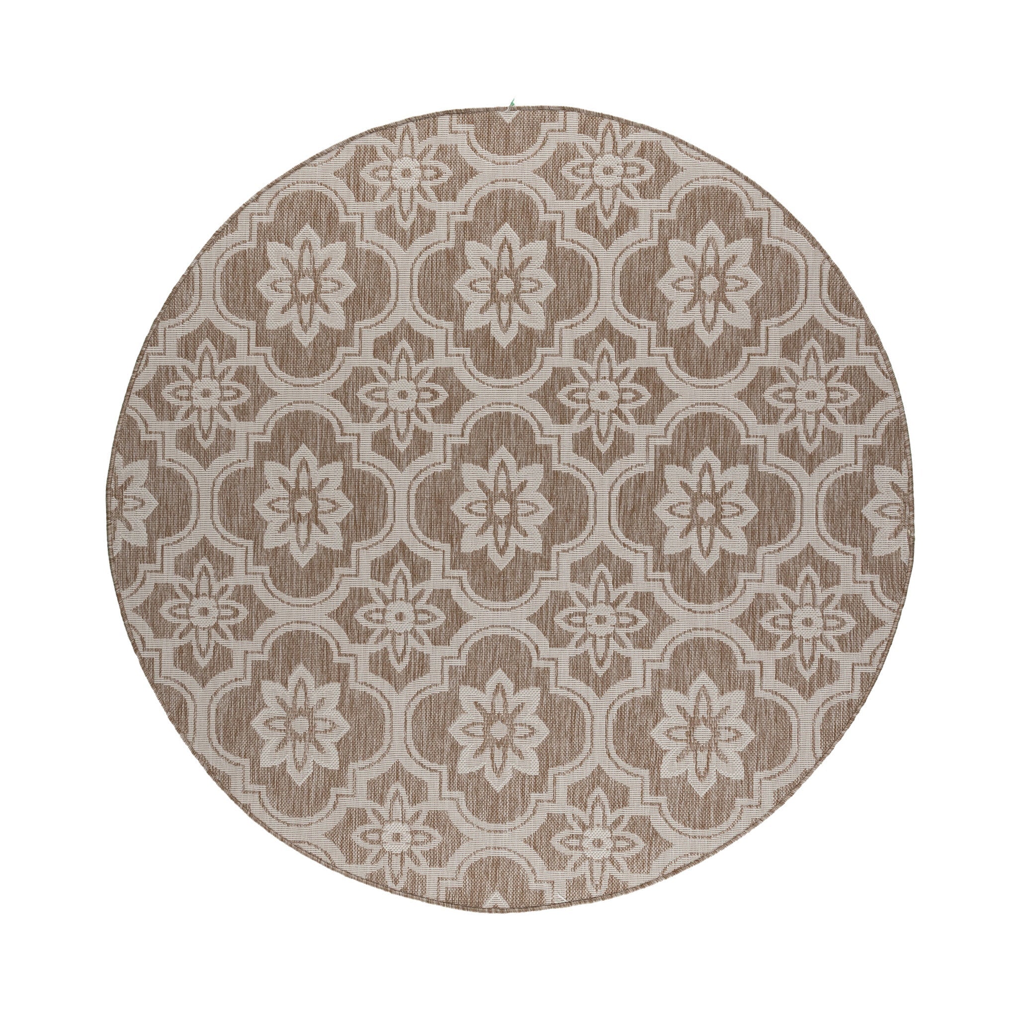 Round Outdoor Rug – Rio Flower Beige