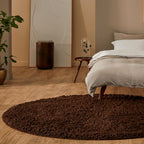 Wool Floor Rug Custom-made - Berbero Lungo Brown 522