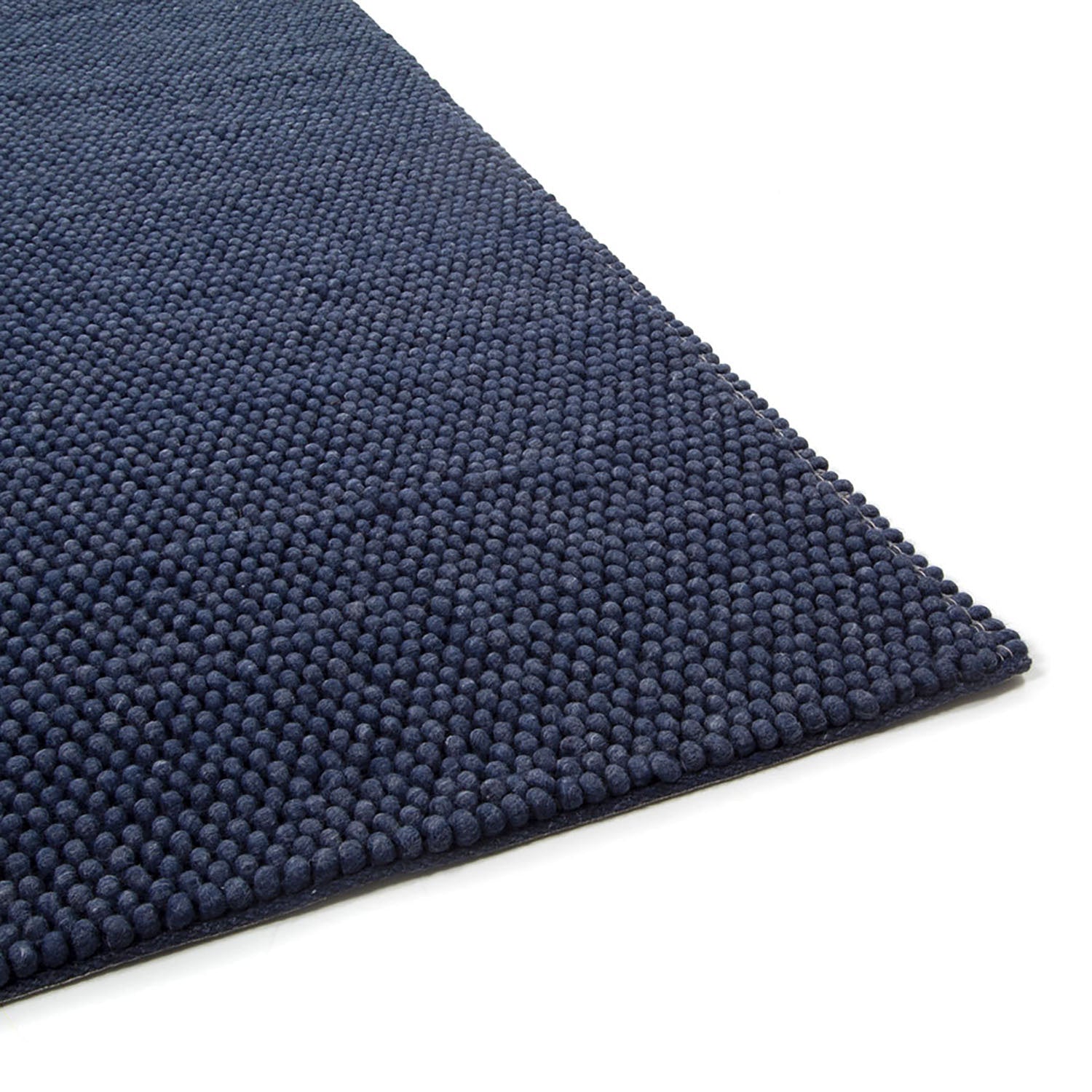 Wool floor rug to measure - New Loop Dark Blue 290