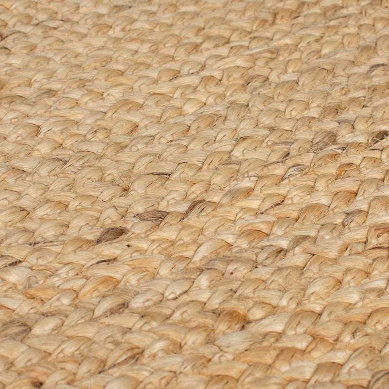 Round jute floor rug - Kahano Natural/Black