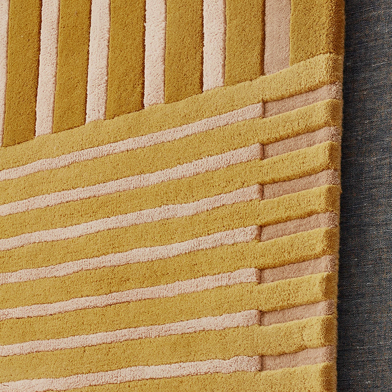 Modern wool floor rug - Fano Ochre Yellow
