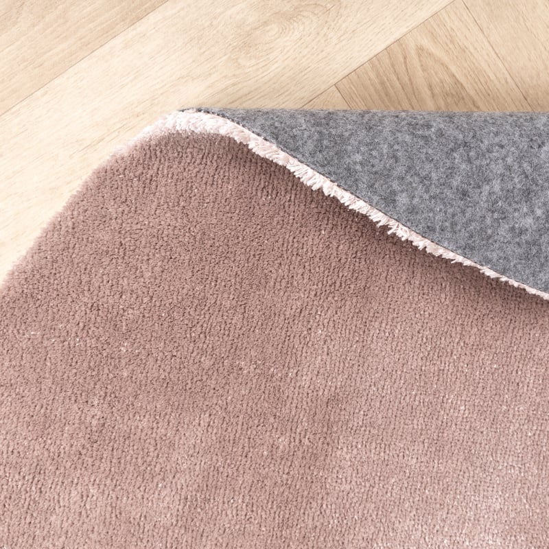 Round Washable Viscose Rug - Vive Dusty Pink