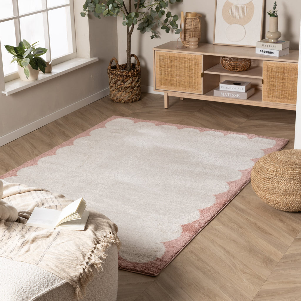 Washable Rug – Myrre Pink/White