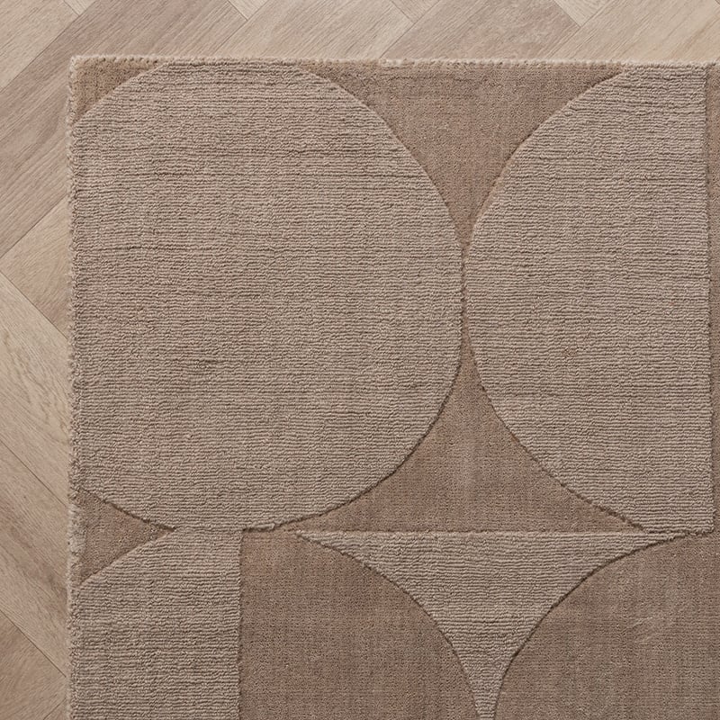 Wool Rug - Giselle Circles Beige