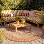 Round Outdoor Rug - Summer Azteca Terra