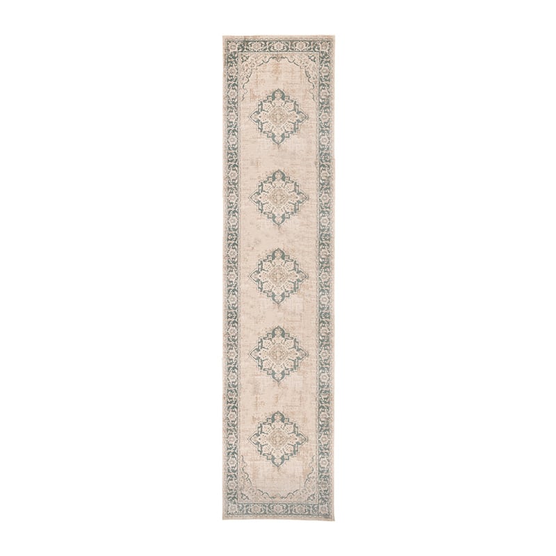 Vintage Runner Rug - Spring Medallion Cream/Green