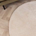 Soft round rug - Teddy Cream