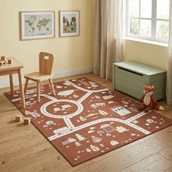 Car Play Rug - Rocky Ride Terracotta